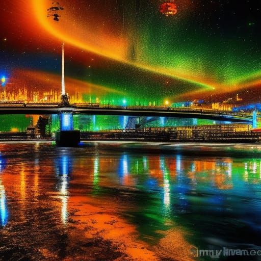 Psychedelic Paris in Expressionist Abstract Style