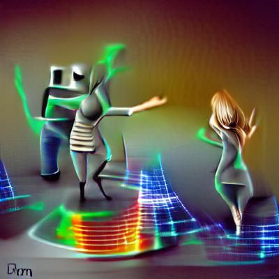Energetic Dance Scene in Electronic Music Style