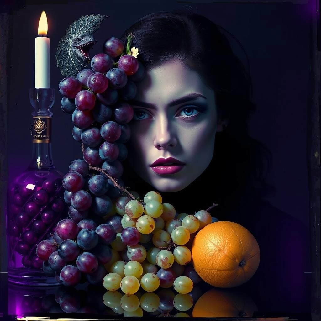 Demonic Still Life Portrait with Double Exposure