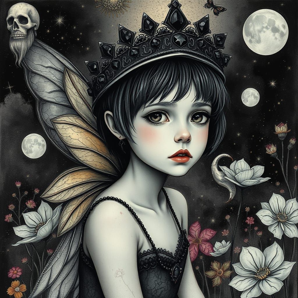 Mystical Fairy Princess in Darkwave Wonderland