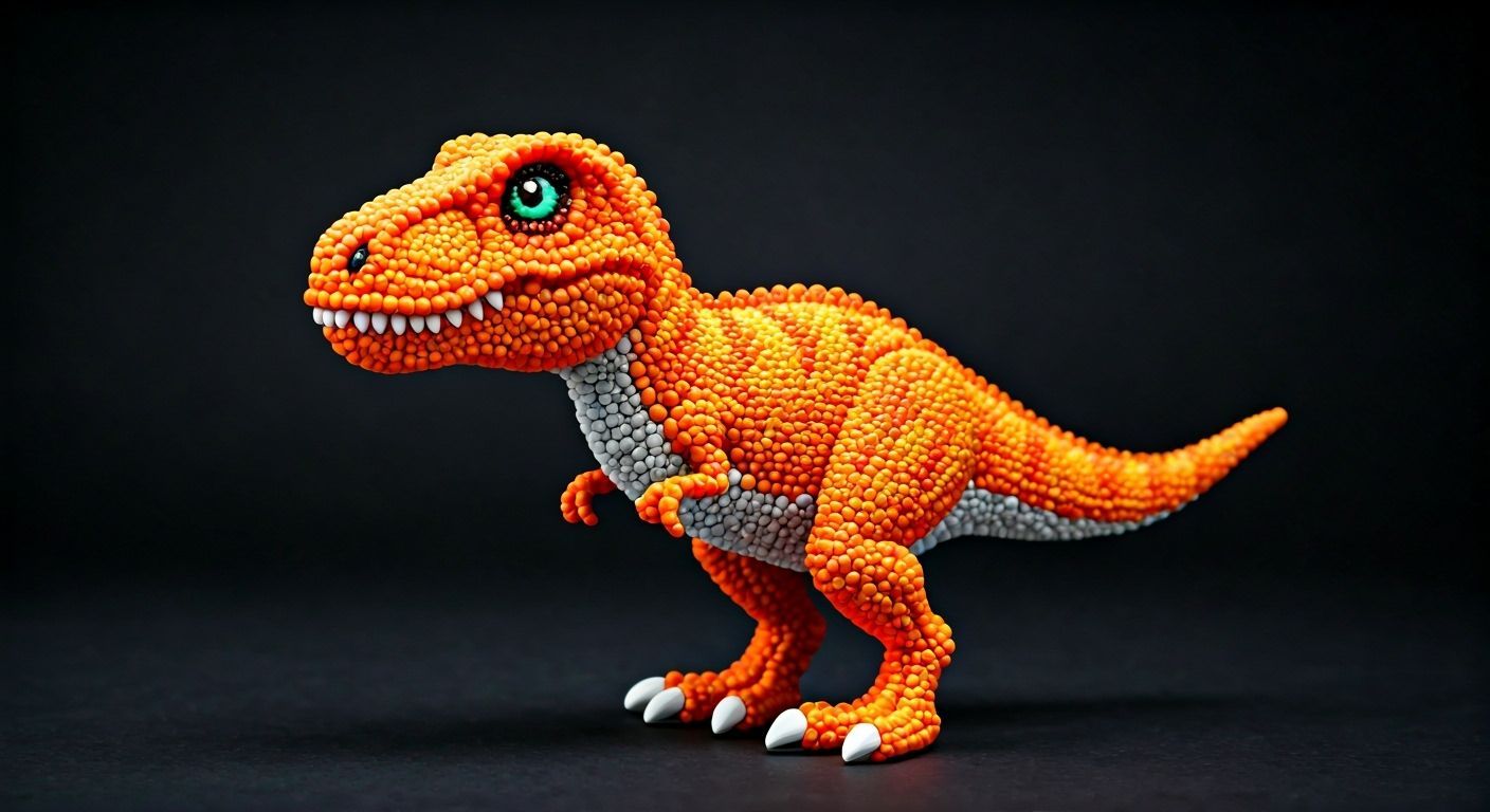 Friendly Orange Beaded Tyrannosaurus Rex
