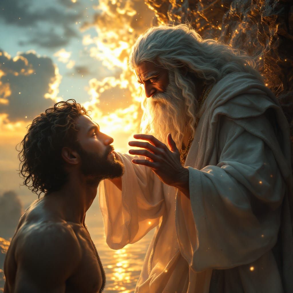 Epic Scene of God Creating Adam: Matte Painting