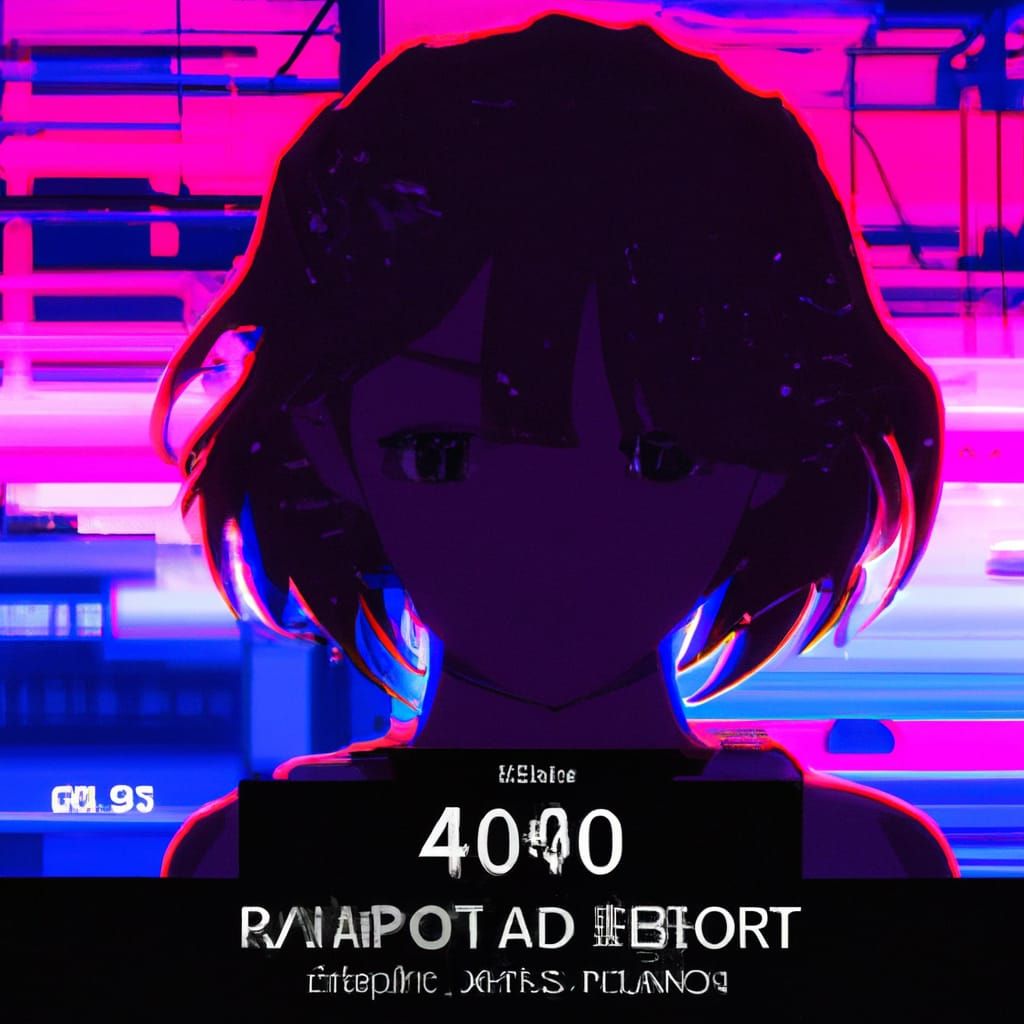 Glitch Anime Girl Profile Pic in Cyberpunk Style