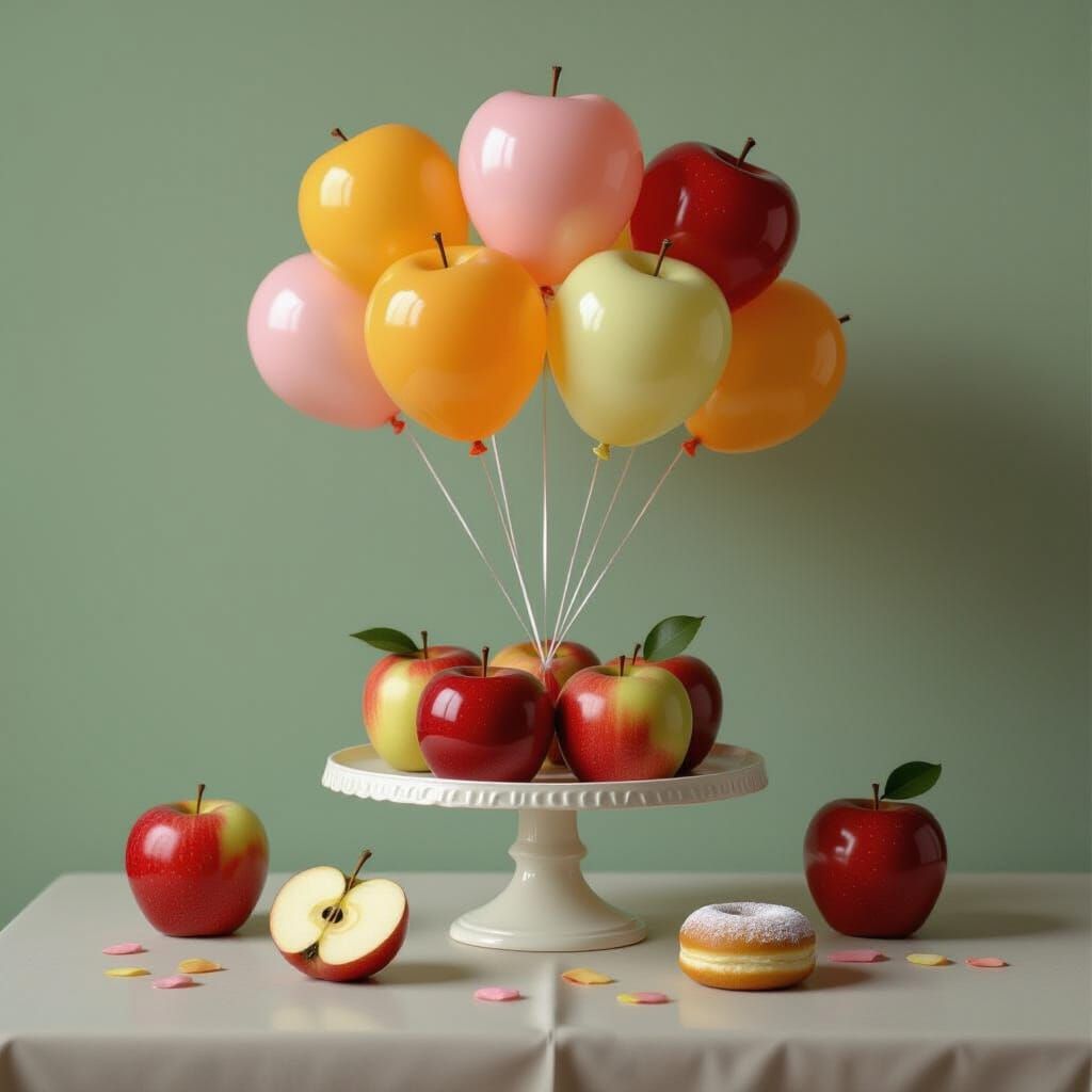 Retro Balloon Apples Still Life: Sweet Fantasy