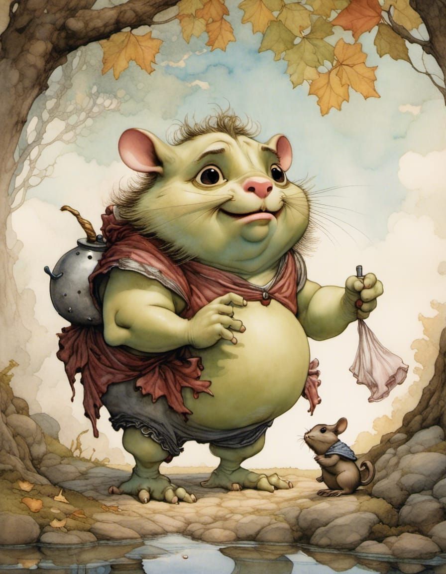 Adorable Ogre and hamster mashup