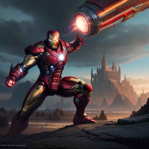 Iron Man and Thor: Epic Battle in Concept Art Style