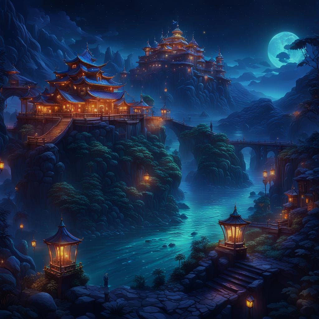 Dreamlike Bird's-Eye View in Fantasy Concept Art