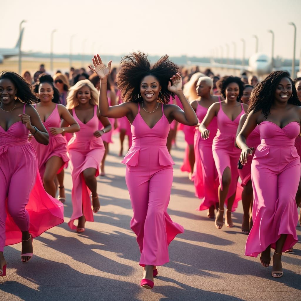 Empowered Women's Pink Dance of Solidarity
