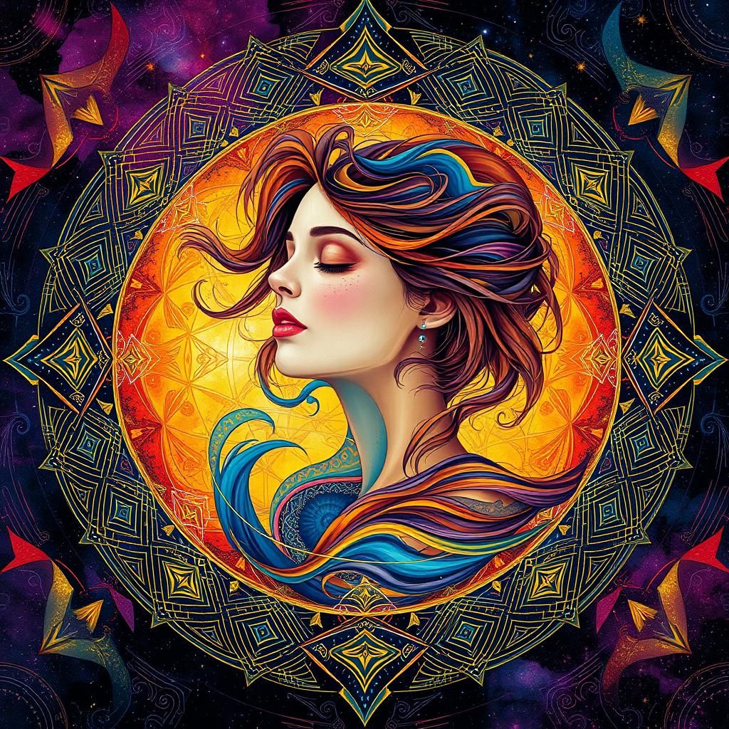 Astral Woman in Cosmic Algebraic Harmony