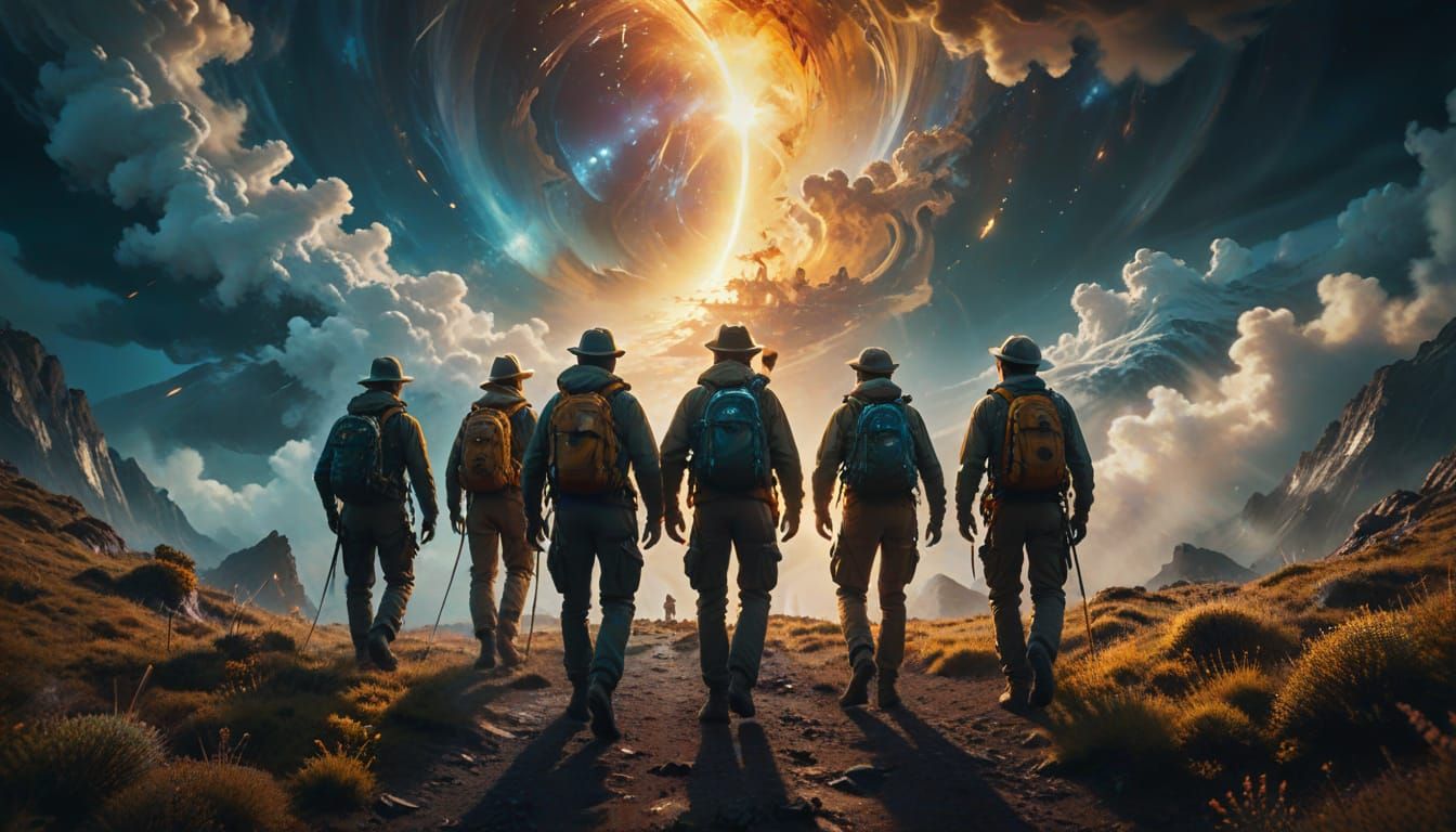 Epic Vortex Odyssey in Vibrant, Golden Hues