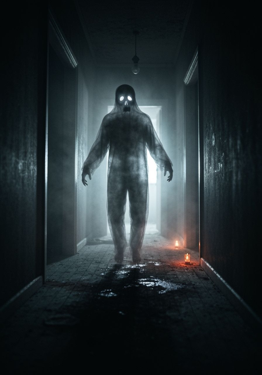 Ghostly Apparition in Abandoned House, Horror Aesthetic