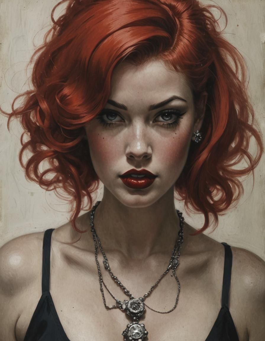 Classic Pin-Up Style Illustration