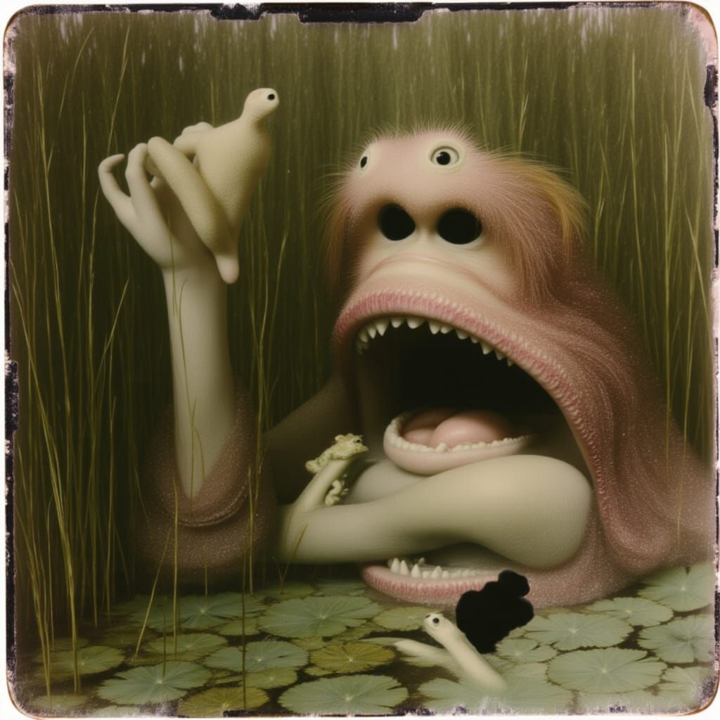 Ethereal Princess Offers Frog on Lily Pad