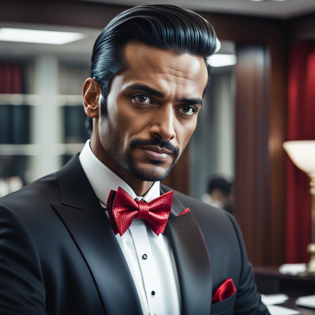 Hyperrealistic Indian Businessman in Luxury Office