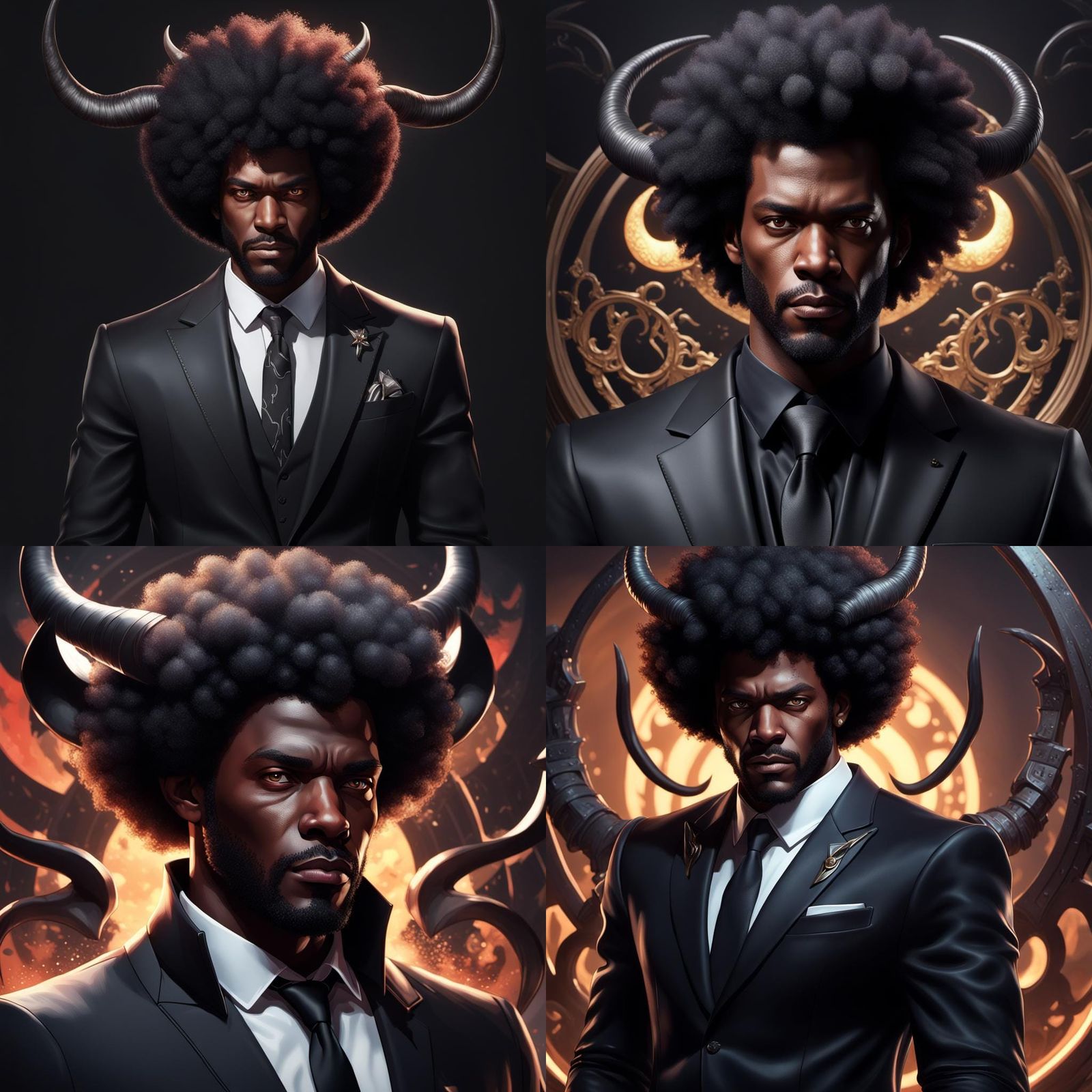 Demonic Man Portrait in Trending Art Style