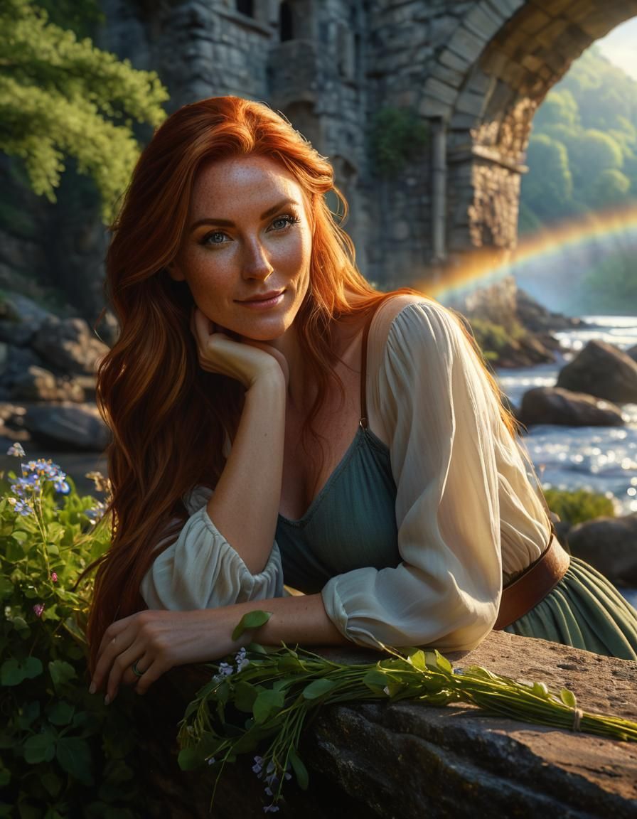 Elf Woman in Chiaroscuro Oil Painting