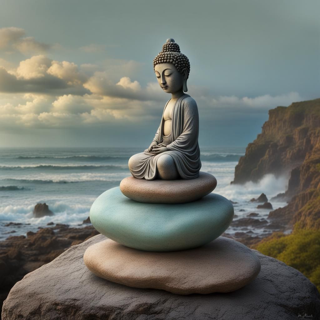 Buddha on a shore