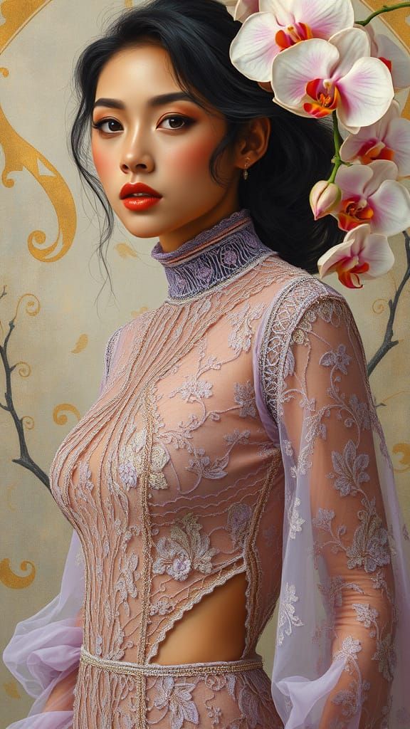 The allurance of lace and orchids