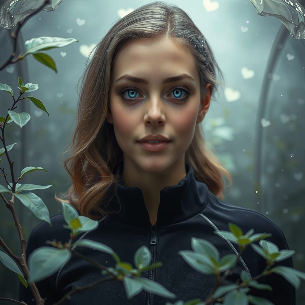 Gentle Grey Alien Goddess in Crystalline Dome