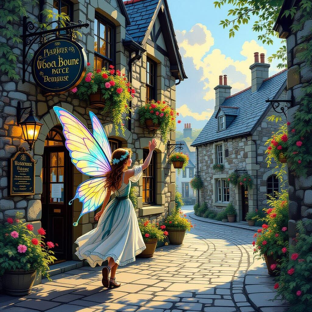 Whimsical Fairy Greets Guests at Isle of Man Pub