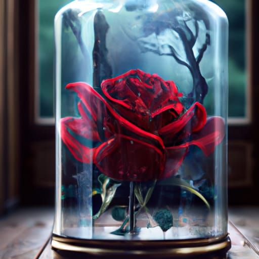 Rose in a Glass Case