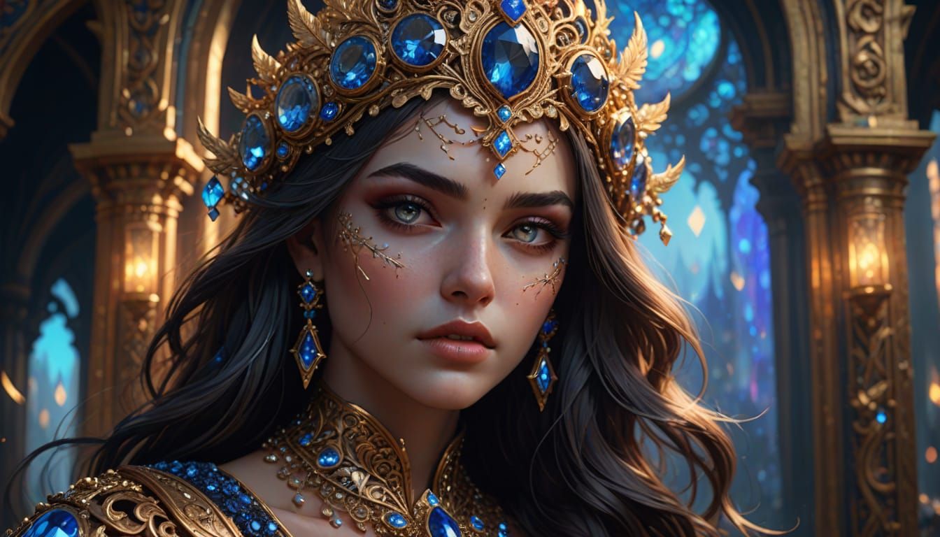 Surreal Luxury Fantasy Portrait in Vibrant, Detailed Style