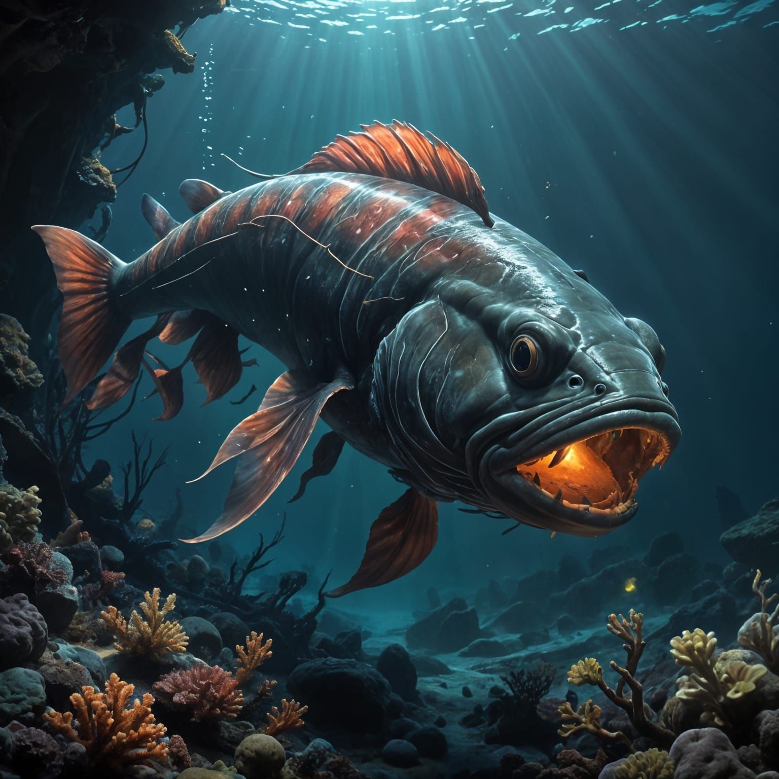 Giant Fantasy Eel Illuminates Deep-Sea Shipwreck