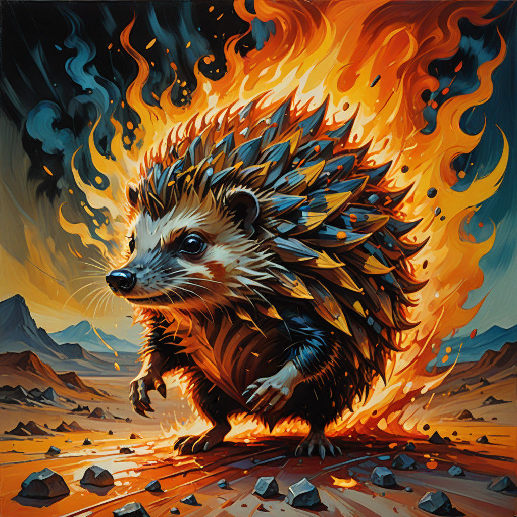 Heroic Hedgehog Unleashes Fiery Fury in Melting Dreamscape
