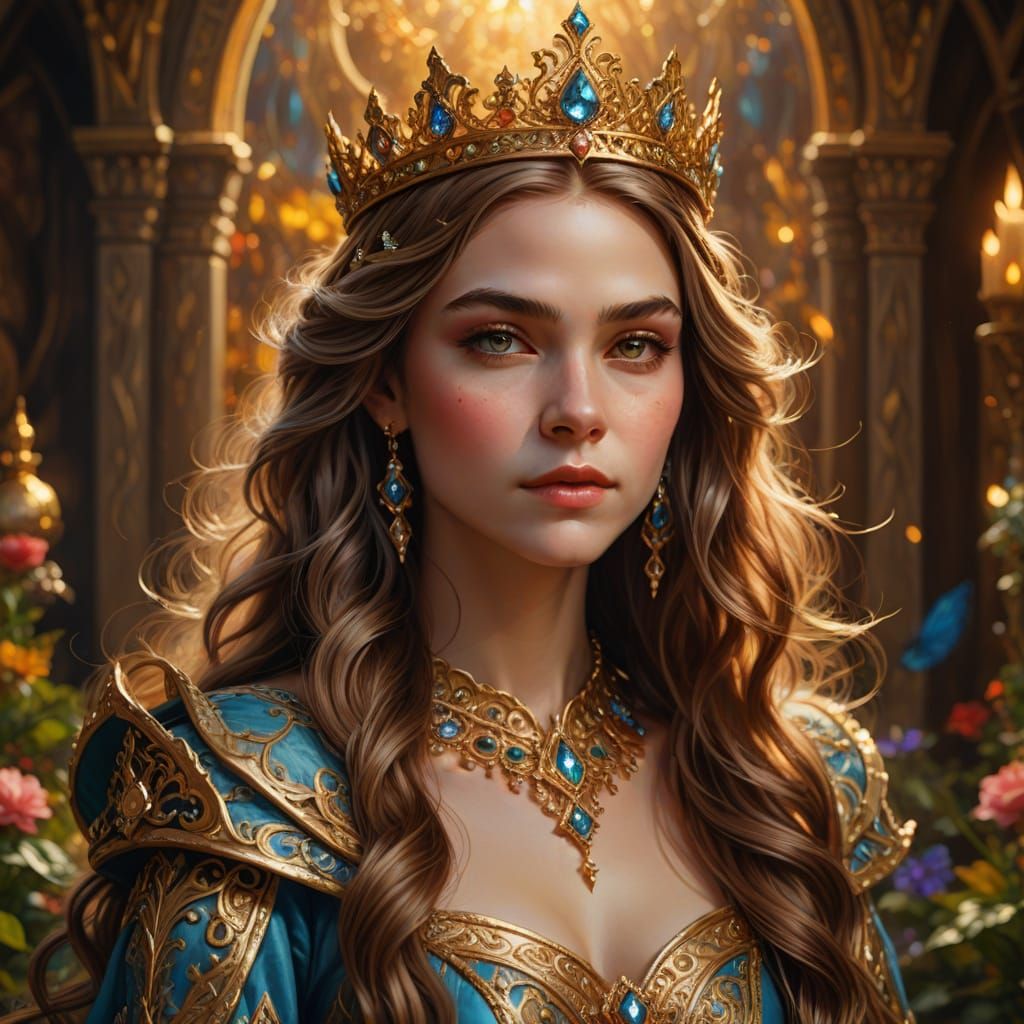 Elven Queen of Wonderland in Regal Attire