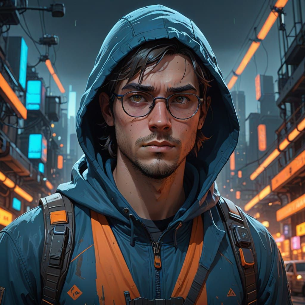 Nervous Young Man in Hoodie with Anxious Expression