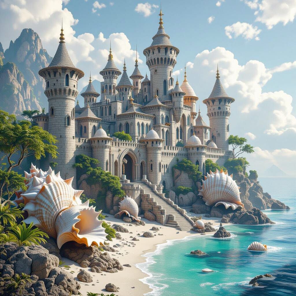 Hidden Conch Kingdom with Ancient Stone Castles