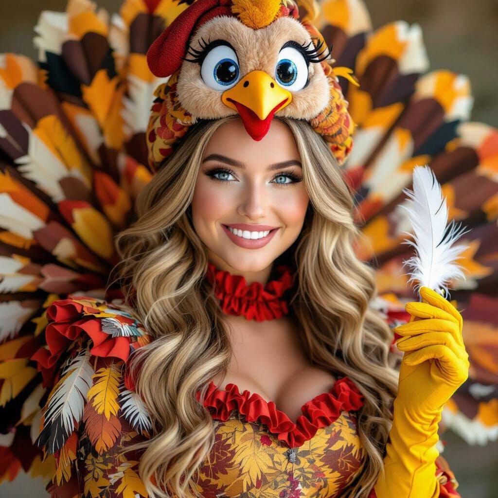 Woman in Festive Turkey Costume Wins Jackpot on Tablet