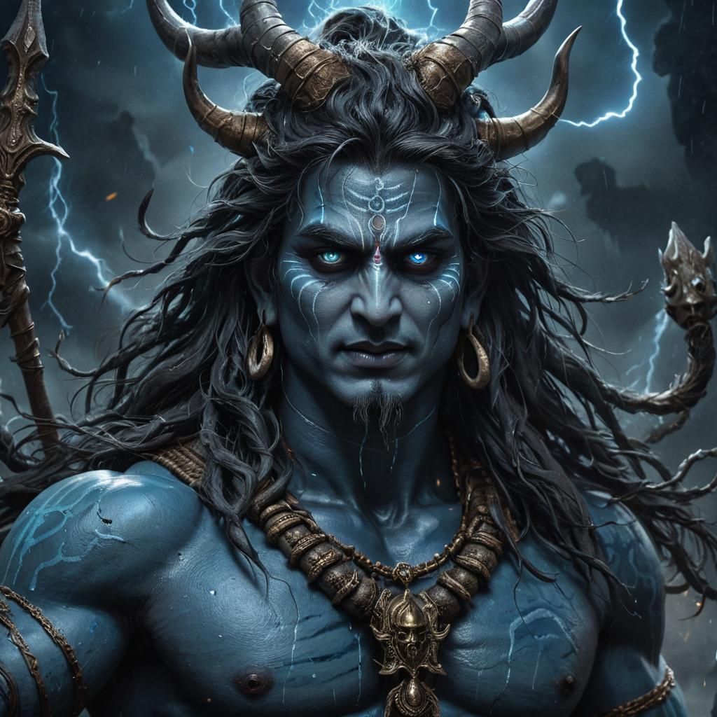 Mahakaal Lord Shiva Dark Fantasy Art