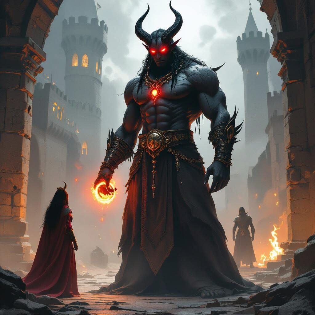 Sakhr the Demon's Deception: A Hyper-Realistic Rendering