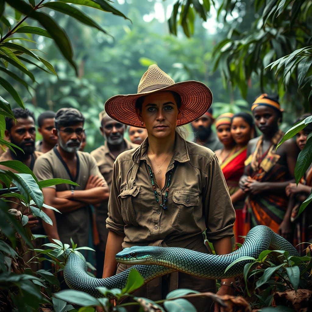 Missionary in Lush Jungle, Snake in the Underbrush