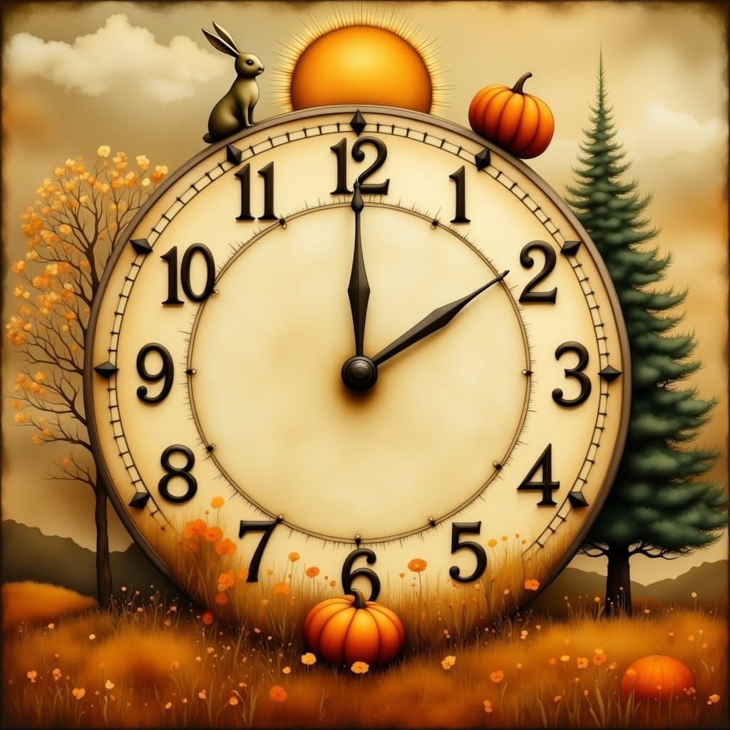 Holiday Clock Face in Cinematic Film Style