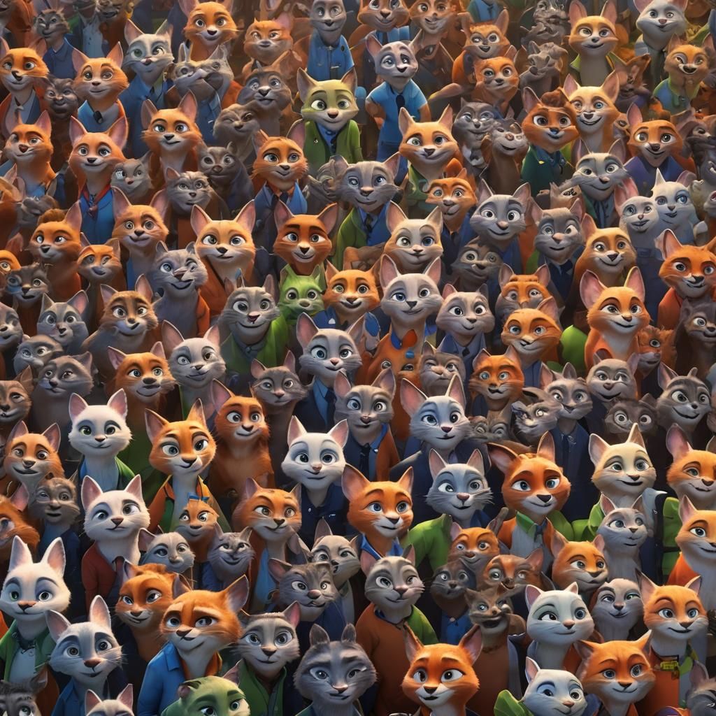 Zootopia Reimagined with Cats as 3D Digital Art