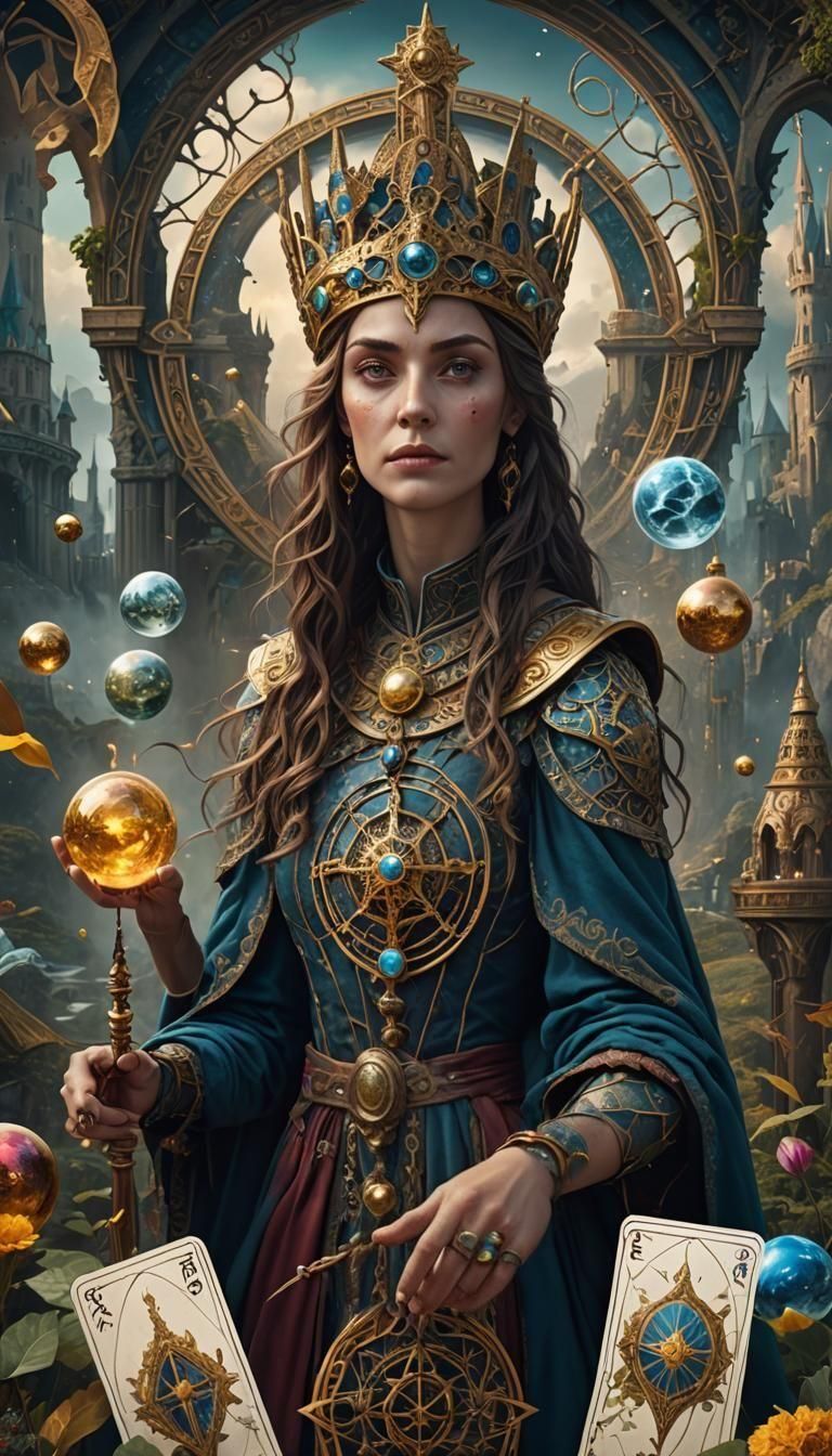 The World Tarot Card: Surreal Fantasy Portrait