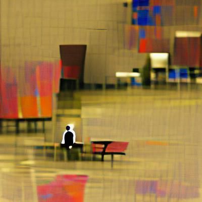 Abstract Lonely Man: Minimalist Art