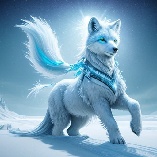 Winter Fox Hero in a Snowy Landscape