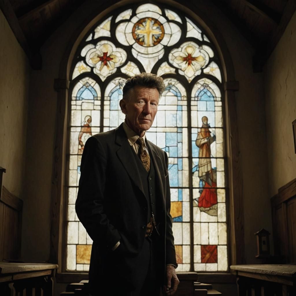 Lyle Lovett Preaching in Folk Art Style