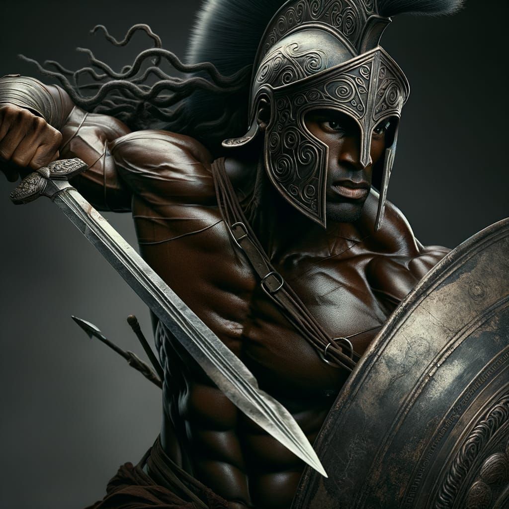 Trojan Warrior Rushes into Battle