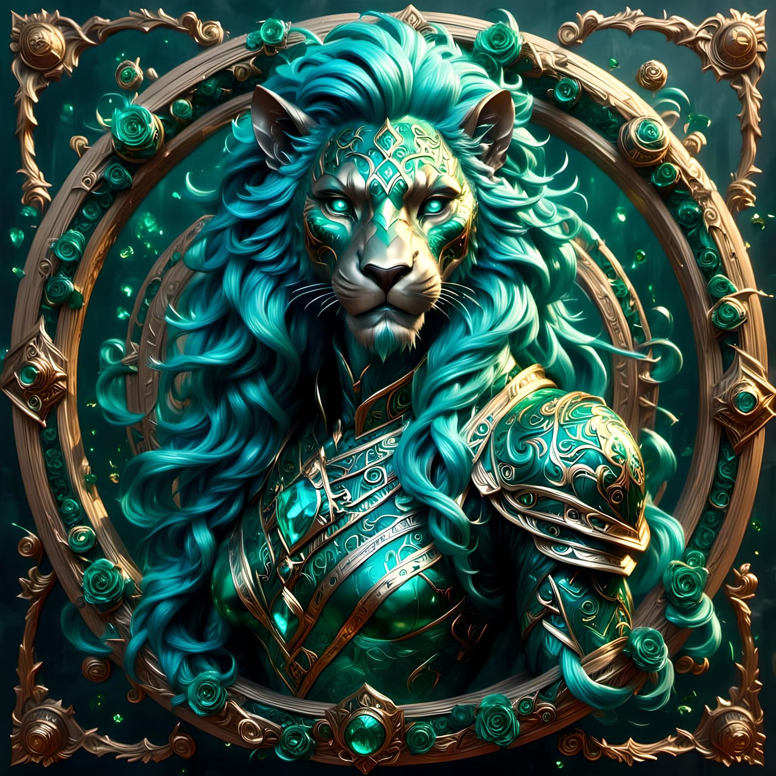 Dark Green Masked Warrior