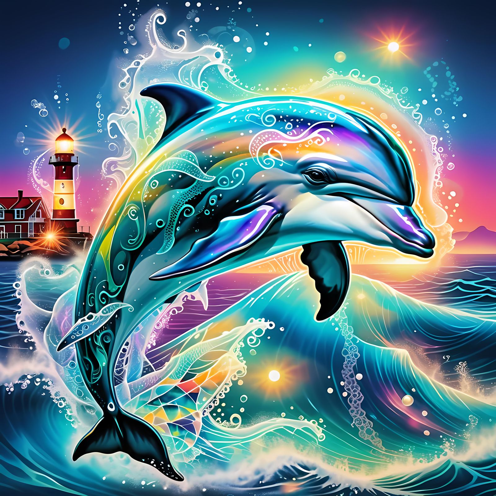 🆗✅   lace portrait of a dolphin