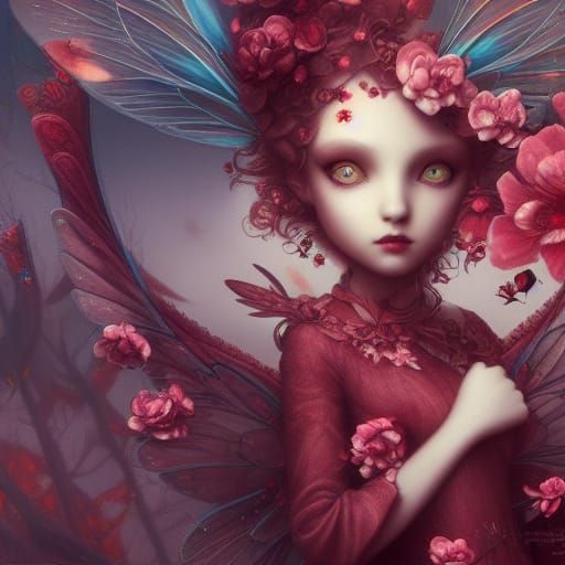 Beautiful Fairy in Benjamin Lacombe Style
