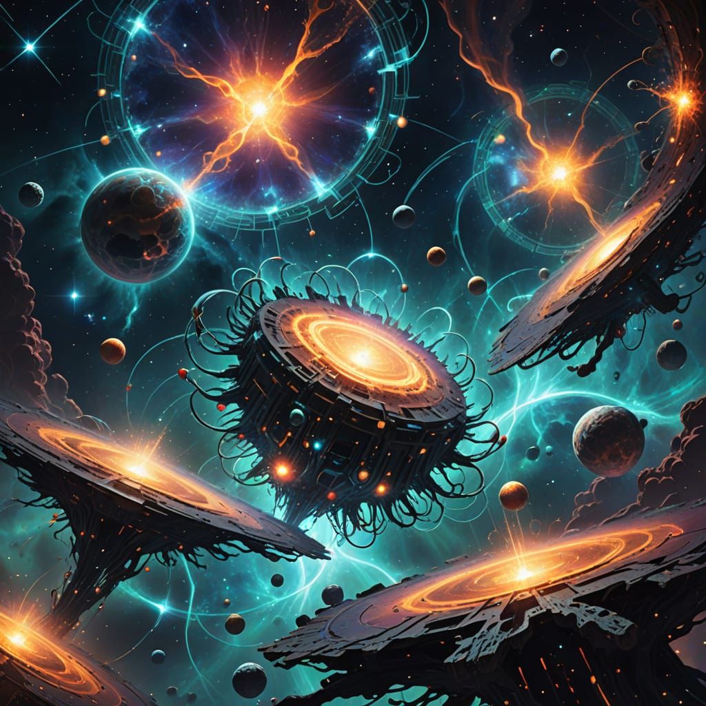 Cosmic Neuro-Archive of Glowing Cells and Holographic Symbol...