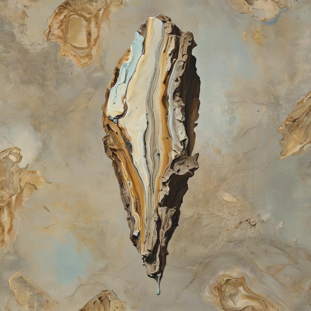 Surreal Petrified Wood Landscape in Dali Style