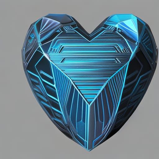 Hyperrealistic 3D Cybernetic Heart Rendering