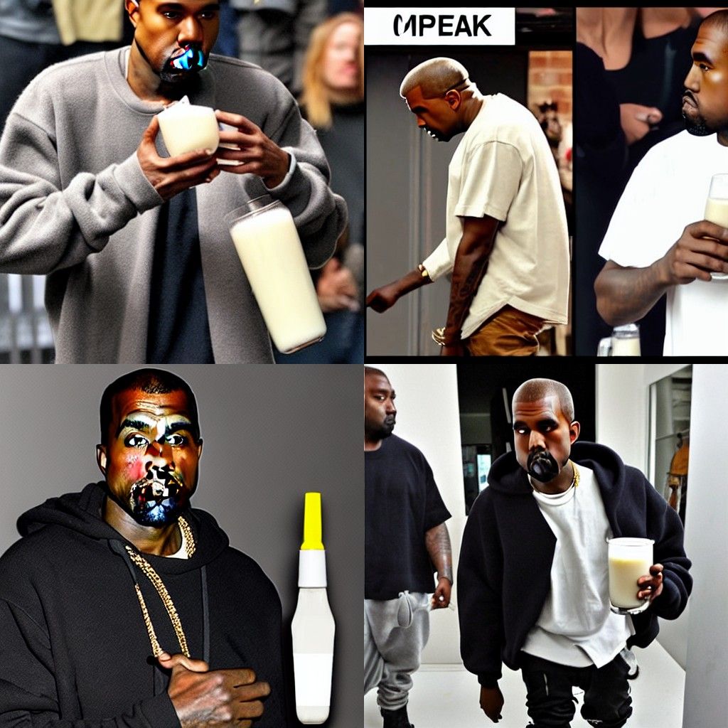 Kanye West Drinking Milk