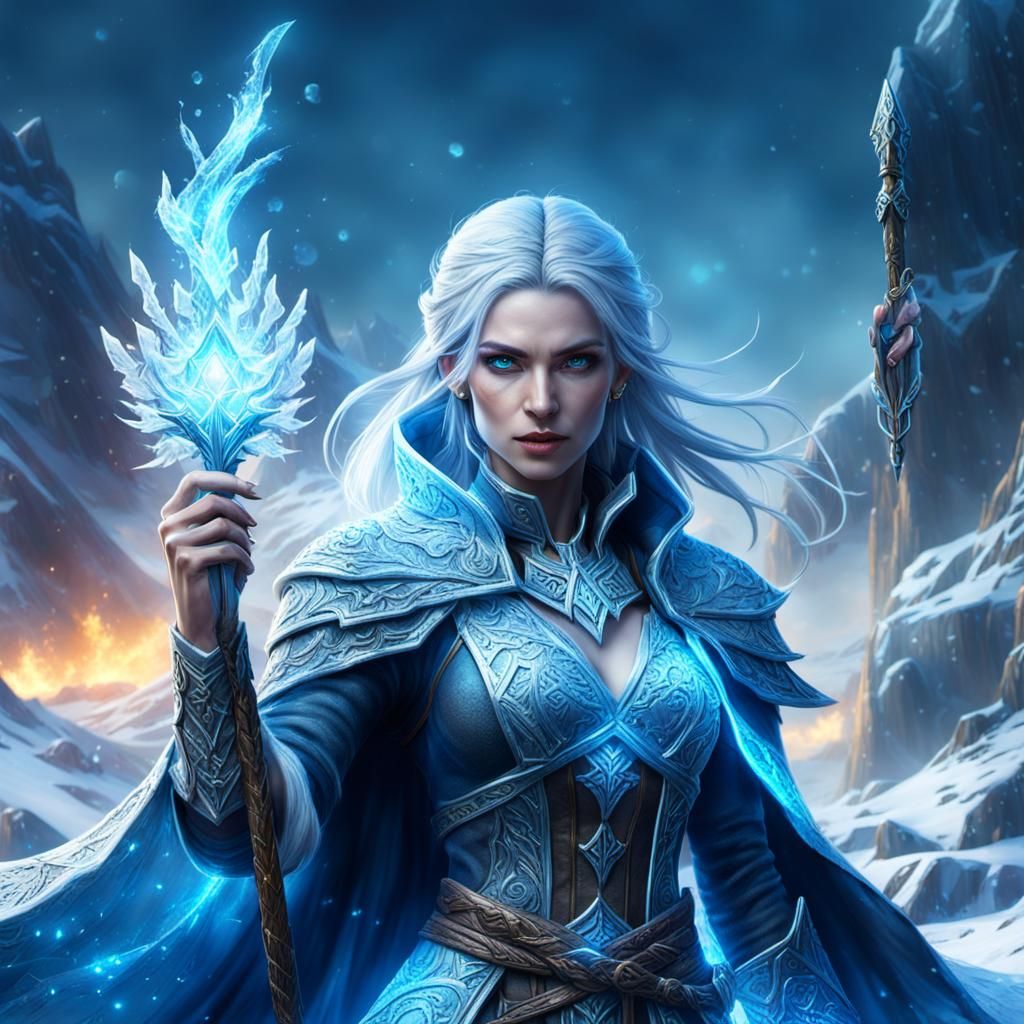 Female Frost Mage with Ice Powers